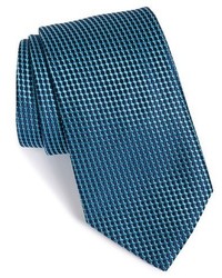 Темно-бирюзовый шелковый плетеный галстук