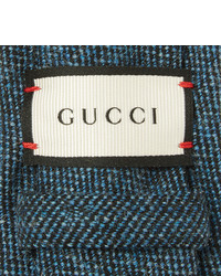 Мужской темно-бирюзовый шерстяной галстук от Gucci