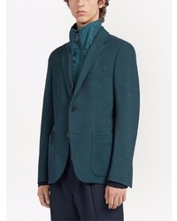 Мужской темно-бирюзовый шерстяной пиджак от Ermenegildo Zegna
