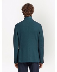 Мужской темно-бирюзовый шерстяной пиджак от Ermenegildo Zegna