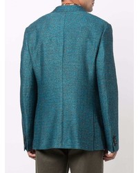 Мужской темно-бирюзовый шерстяной пиджак от Etro