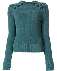 Женский темно-бирюзовый шерстяной свитер от Etoile Isabel Marant