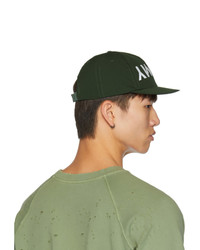 Мужская темно-зеленая бейсболка с принтом от Satisfy