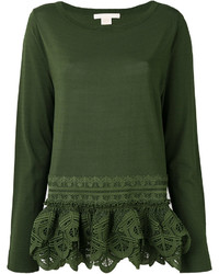 Темно-зеленая блузка с вышивкой от Antonio Berardi