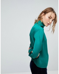 Темно-зеленая блузка с длинным рукавом от Weekday