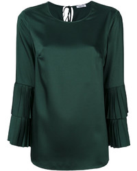 Темно-зеленая блузка со складками от P.A.R.O.S.H.