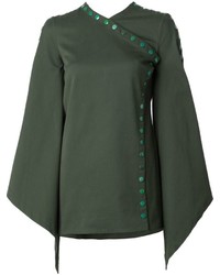 Темно-зеленая блузка от Rosie Assoulin
