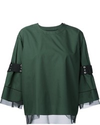 Темно-зеленая блузка от Sacai
