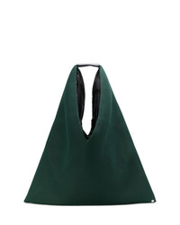 Темно-зеленая большая сумка из плотной ткани от MM6 MAISON MARGIELA
