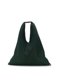 Темно-зеленая большая сумка из плотной ткани от MM6 MAISON MARGIELA