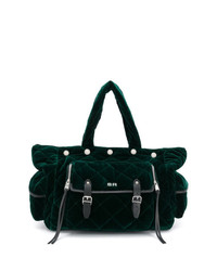 Темно-зеленая большая сумка из плотной ткани от Sonia Rykiel