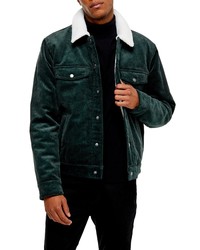 Темно-зеленая вельветовая джинсовая куртка