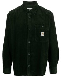 Мужская темно-зеленая вельветовая куртка-рубашка от Carhartt WIP