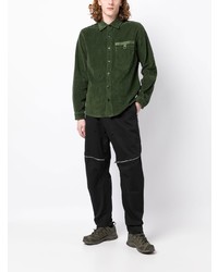 Мужская темно-зеленая вельветовая куртка-рубашка от Stone Island