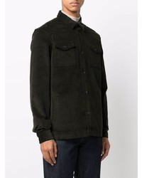 Мужская темно-зеленая вельветовая рубашка с длинным рукавом от Barbour