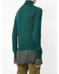 Мужская темно-зеленая водолазка от Sacai