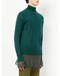 Мужская темно-зеленая водолазка от Sacai