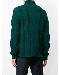 Мужская темно-зеленая вязаная водолазка от Fay