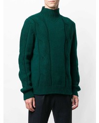 Мужская темно-зеленая вязаная водолазка от Fay