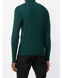 Мужская темно-зеленая вязаная водолазка от Calvin Klein Jeans