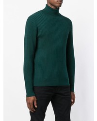 Мужская темно-зеленая вязаная водолазка от Calvin Klein Jeans