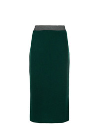 Темно-зеленая вязаная юбка-миди от Fabiana Filippi