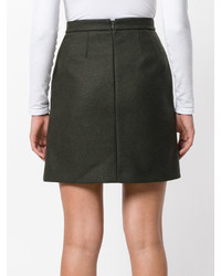 Темно-зеленая вязаная юбка от No.21