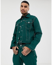Мужская темно-зеленая джинсовая куртка от Kings Of Indigo