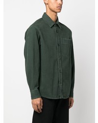 Мужская темно-зеленая джинсовая рубашка от A.P.C.