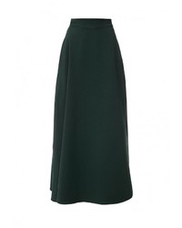 Темно-зеленая длинная юбка