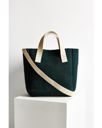 Темно-зеленая замшевая большая сумка