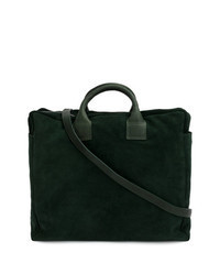 Темно-зеленая замшевая большая сумка