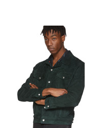 Мужская темно-зеленая замшевая куртка-рубашка от Paul Smith