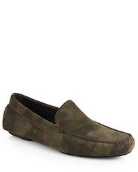 Темно-зеленая замшевая обувь
