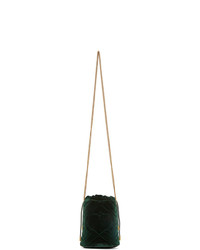 Темно-зеленая замшевая сумка-мешок от Gucci