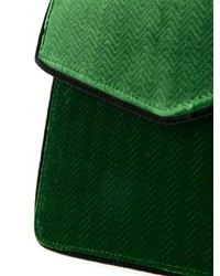 Темно-зеленая замшевая сумка через плечо от Les Petits Joueurs