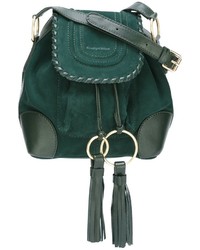 Темно-зеленая замшевая сумка через плечо от See by Chloe