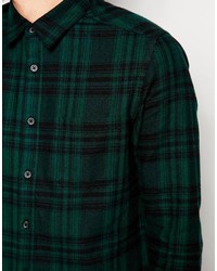Мужская темно-зеленая классическая рубашка в шотландскую клетку от Asos