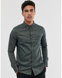 Мужская темно-зеленая классическая рубашка от Burton Menswear