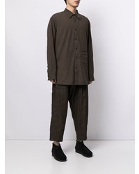 Мужская темно-зеленая классическая рубашка от Ziggy Chen