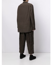 Мужская темно-зеленая классическая рубашка от Ziggy Chen