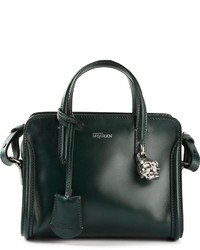 Темно-зеленая кожаная большая сумка от Alexander McQueen