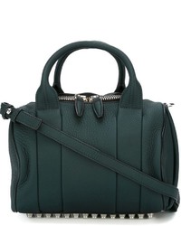 Темно-зеленая кожаная большая сумка от Alexander Wang