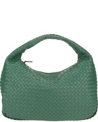 Темно-зеленая кожаная большая сумка от Bottega Veneta