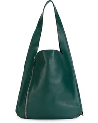 Темно-зеленая кожаная большая сумка от Elena Ghisellini