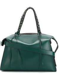Темно-зеленая кожаная большая сумка от Elena Ghisellini