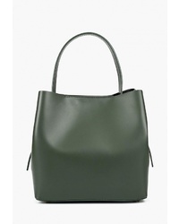 Темно-зеленая кожаная большая сумка от LAMANIA