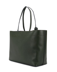 Темно-зеленая кожаная большая сумка от Tory Burch