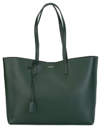 Темно-зеленая кожаная большая сумка от Saint Laurent