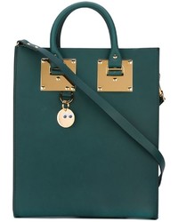 Темно-зеленая кожаная большая сумка от Sophie Hulme